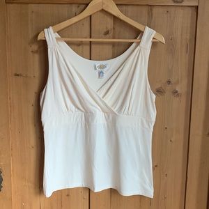 Talbots empire waste cream tank top xl